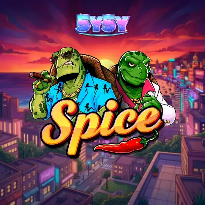 Interface do jogo de slot Spice com tartarugas e grade 6x6